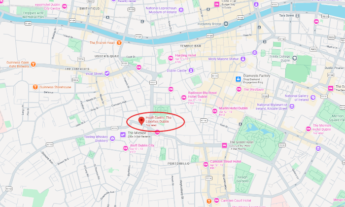 Dublin hotel map